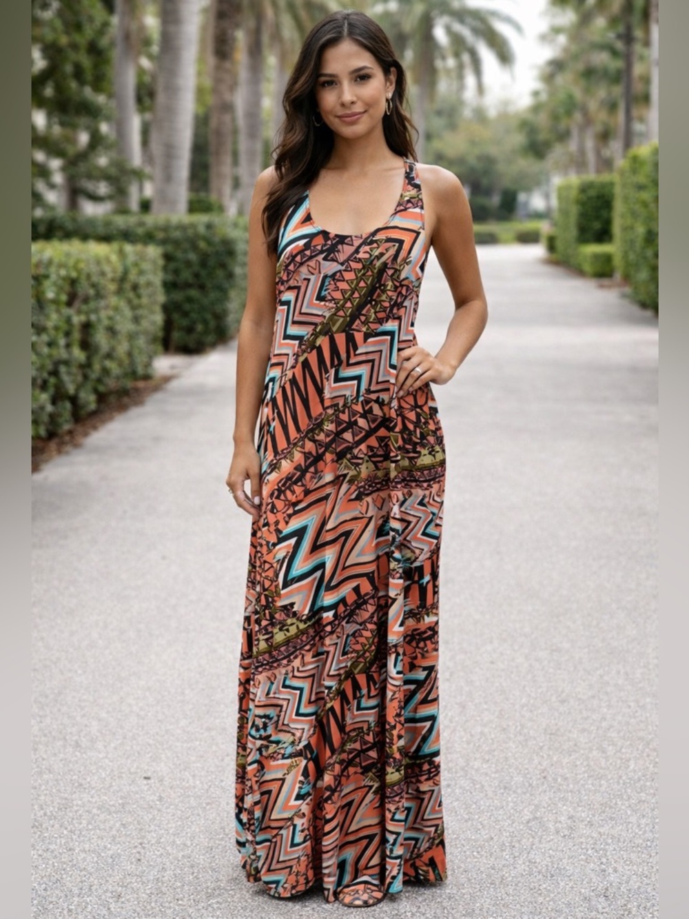 Show me your mumu printed tank maxi dress size 2XL